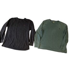 Polo Ralph Lauren Mens Long Sleeve Crew Neck T Shirt Set 2‎ Pack Size L